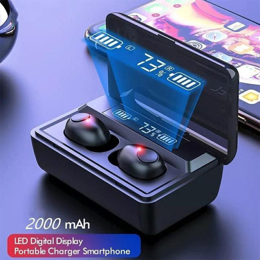 Black Long-Lasting Battery With Fast Charge Earbuds