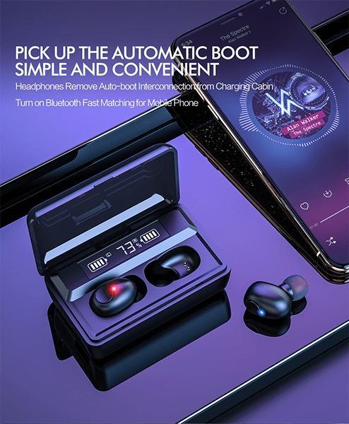 Black Long-Lasting Battery With Fast Charge Earbuds